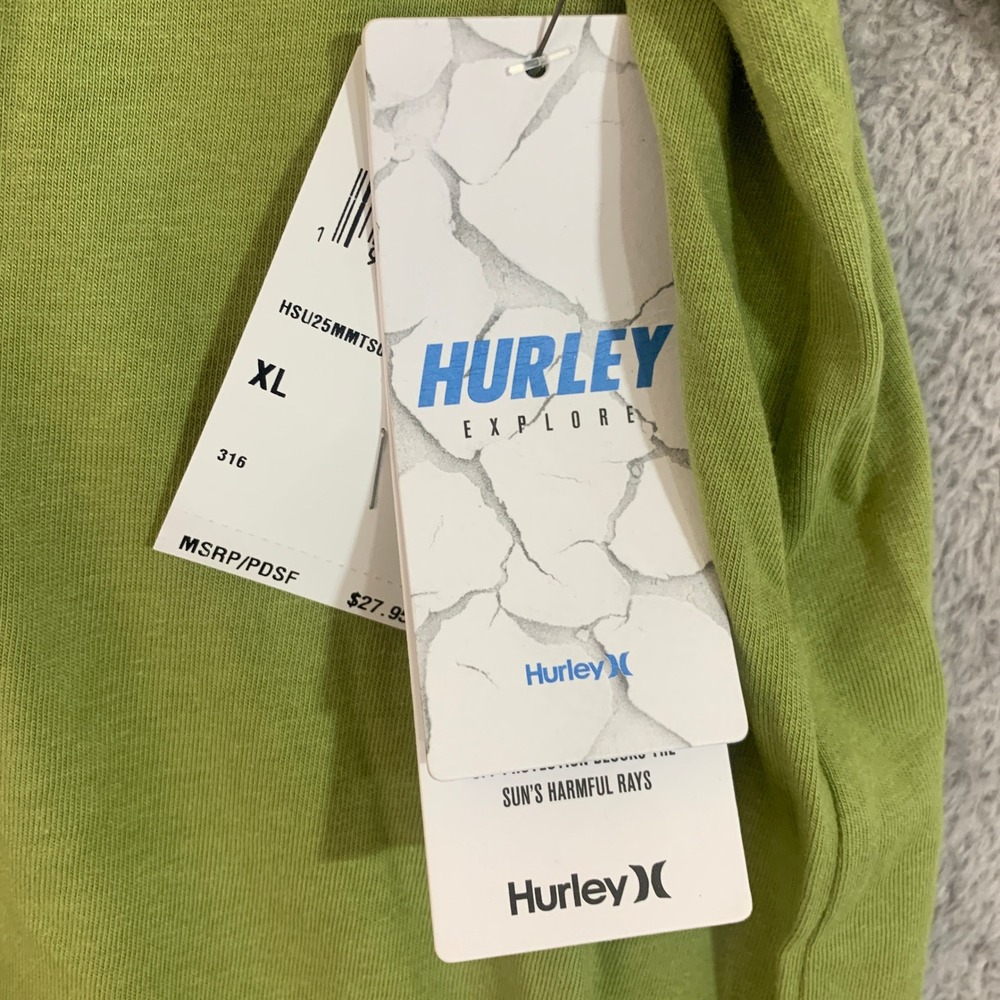 NWT Hurley Explore T-Shirt Men's XL Green Cotton Blend Graphic  UPF 30 - Picture 9 of 11